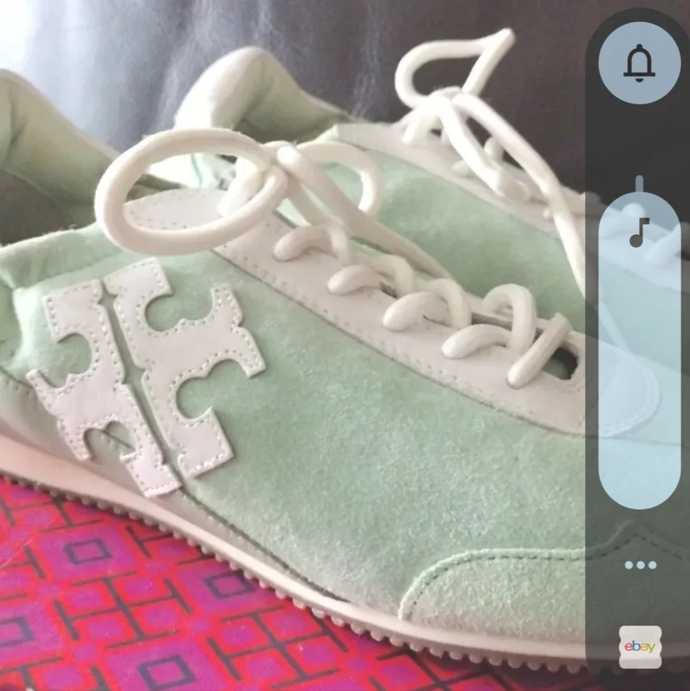 Tory Burch💥 Mint Chip Tiffany Green TT LOGO Womrnd Shoes Sneakers - Sz 9